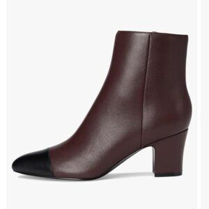 Marc Fisher Ltd Aleea Cap Toe Bootie Women's Cordovan/Black size 8.5‎ NEW